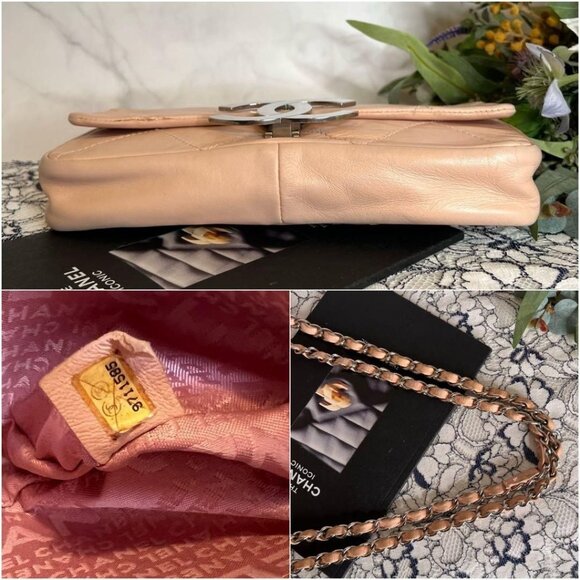 Authentic CHANEL Vintage Quilted Extra Large Jumbo Flap Bag White Nappa Leather - Picture 11 of 12